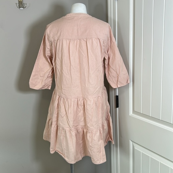 A Piece Apart Dress MAURINO DROP WAIST MINI Blush Pink Relaxed Fit Sz L - Picture 7 of 12